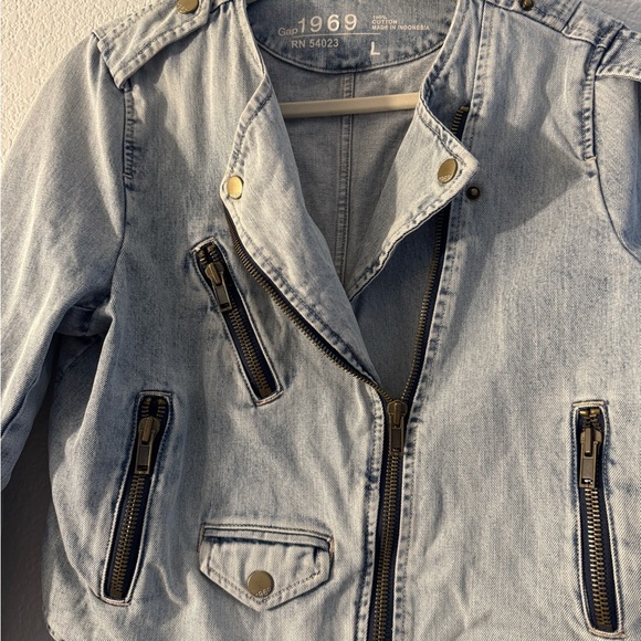 Gap 1969 Light Denim moto Jacket - Picture 3 of 5